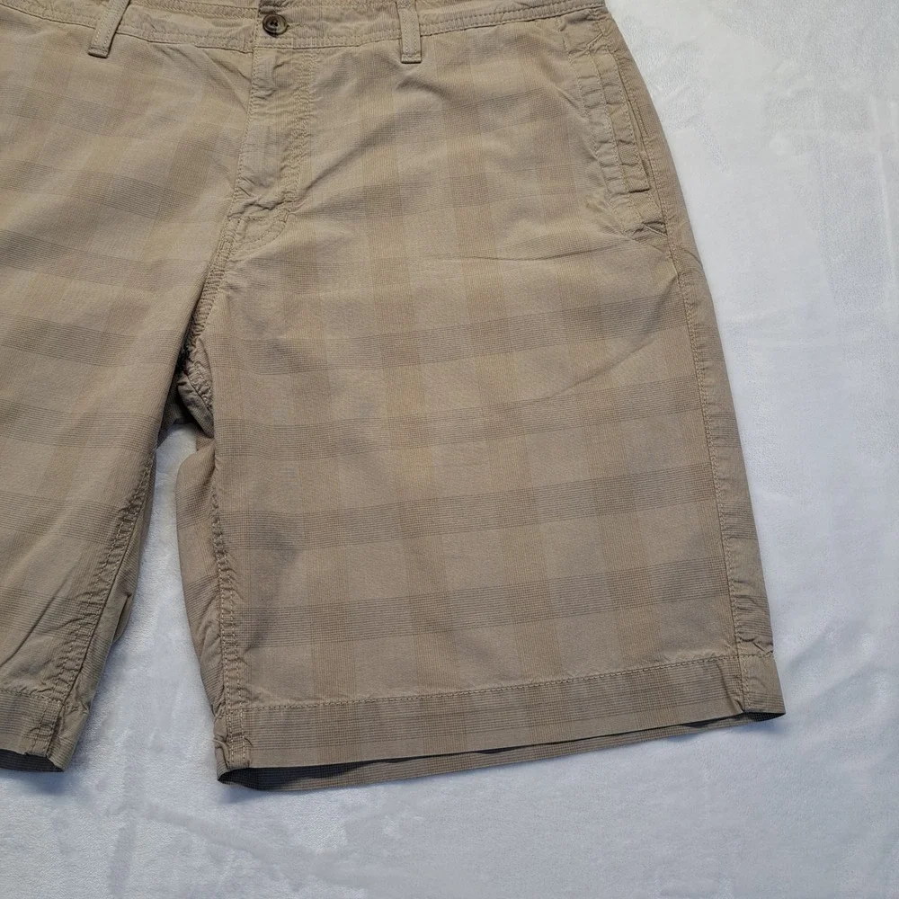 The North Face Shorts Mens 38 Khaki Tan Good Plaid Hiking Outdoor Cargo Utility